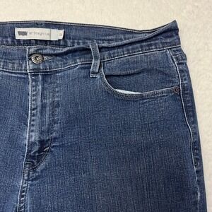 Levis Jeans Womens 14 Blue 505 Straight Leg Dark Wash Stretch Denim 05505-0113